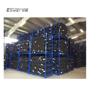 Adjustable powder coated steel pallet tyre rack storage stacking truck tire rack foldable warehouse durable customized tire rack