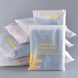 Wholesale Frosted Zipper <strong>Bags</strong> with High-End Tailored Logos <strong>Bulk</strong> Apparel Packaging Needs