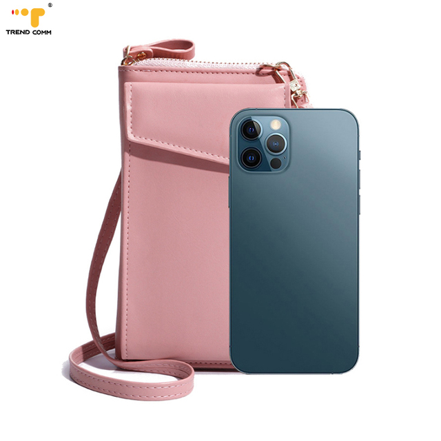 2026 New Women PU Leather Wallet Phone HandBags Zipper Universal Cell Purse Crossbody Small Phone Bag