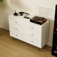 Meuble de salon moderne de luxe, buffet à 6 tiroirs avec grande capacité, panneau HDF