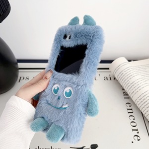 เคสโทรศัพท์ Samsung <span class=keywords><strong>Galaxy</strong></span> Z Flip 7 6 5 4 3 3D ลายการ์ตูนมอนสเตอร์ขนยาวนุ่มอบอุ่นในฤดูหนาวสำหรับเด็กผู้หญิง - Product Image 4