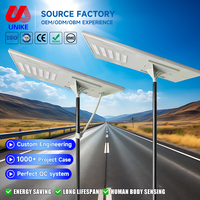 Lampe solaire LED tout-en-un pour éclairage public extérieur, parking, place publique, indice de protection IP65, 120W, 130W, 150W, en aluminium avec lentille PC