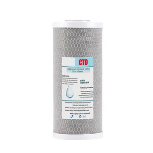 Filter Air Seluruh Rumah 10X4.5 Inci Filter Blok Karbon Aktif Besar 5 Mikron Elemen Filter Blok Karbon Aktif CTO