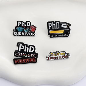 Sming Pins Phd Survivor in Progress Esmalte Pin Trust Me I Have a Phd Student Broches Insignia de solapa Joyería de temporada de Graduación - Product Image 4