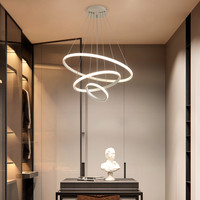 Plafonnier LED noir suspendu au design moderne minimaliste et luxueux, anneau en or, luminaire décoratif de plafond, idéal pour une salle à manger ou une salle à manger
