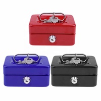 Boîte de rangement en métal portable créative, coffre-fort avec serrure, boîte à argent