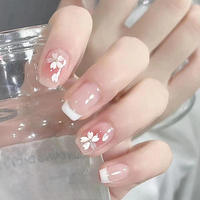 Faux Ongles Courts à Pression en Gros, Haute Qualité, 24 Pièces, Acrylique, Luxe, Étiquette Privée, Emballage Fournisseur French Tip