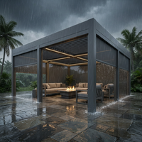 Pergola en aluminium entièrement automatisée avec capteur de pluie et de vent, sans entretien, écologique, pour balcon, vie en plein air, décoration intelligente pour la maison