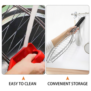 Hochleistungs-Fisch grill korb aus Edelstahl mit abnehmbarem Griff Fisch grill käfig für Lachs gemüse und Meeres früchte - Product Image 6