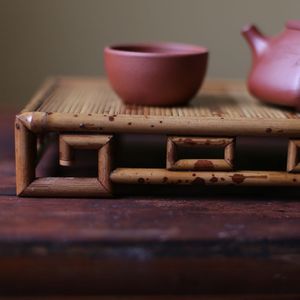 Support à thé en bambou Xiangfei, mini, pour infusion à sec, avec une tasse et un pot, accessoires pour la cérémonie du thé Kung Fu - Product Image 4