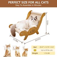 Chaise griffoir pour chat en sisal |   Hamac-lit réglable en hauteur 2-en-1 |   Protecteur de meubles en bois durable pour chats d'intérieur