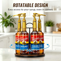 Organisateur rotatif pour sirops de café, capacité de 6 bouteilles, support en bois pour sirops de café pour comptoir, grand support pour bouteilles pour station de bar