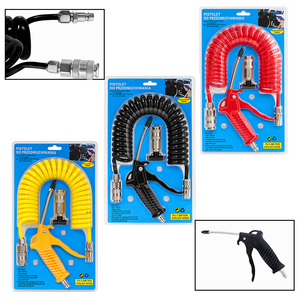 Kit de nettoyage pour camion avec pistolet à air comprimé, pistolet à air pneumatique robuste avec tuyau spiralé en PU de 5 m pour chauffeur de camion - Product Image 1