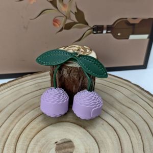 Fashion PU Leather Cherry Bag Charm Key Chains <b>Purse</b> Charm Pendant <b>Cute</b> Cherry Keychain for Women - Product Image 4