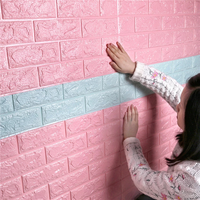 Autocollant mural en mousse PE 3D, étiquette de papier peint, couleurs solides, haute qualité, offre spéciale