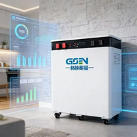 Système de stockage d'énergie solaire domestique hybride GSEN 51,2 V 20-30 kW LiFePO4, sortie CA empilable, station d'alimentation portable 300 Ah