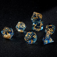 Ensemble de dés de la collection Elite, résine translucide rare, 7 pièces, dés polyédriques à bords tranchants pour les collectionneurs de dés de RPG sérieux