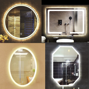 Espejo de cristal ovalado con batería LED para baño, espejo inteligente sin marco, <span class=keywords><strong>precio</strong></span> de fábrica - Product Image 1