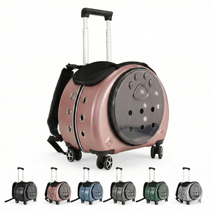 Mochila transportadora de mascotas con mango telescópico de 3 etapas y paneles de malla transpirable para gatos y perros, ideal para viajes, paseos al aire libre y senderismo. - Product Image 6