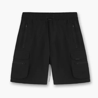 Shorts de course sur sentier Ripstop Shorts courts de gymnastique cargo vierges en gros OEM nylon extensible dans les quatre sens pour hommes 5 pouces avec poches personnalisées