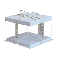 Direct Factory Wholesale 10'' 12''14'' 16'' Transparent Paper Boxes Plastic Tall Cake Box