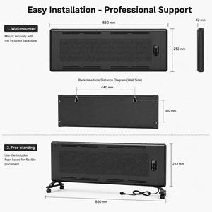 <span class=keywords><strong>Radiateur</strong></span> Électrique Métallique en Cristal de Carbone, Design Mince, Chauffage Rapide, Faible Consommation, Compatible Maison Intelligente, Autonome, Contrôlé par Application - Product Image 6
