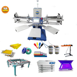 Presse à écran professionnelle 6 stations 1 couleur avec micro-registre pour impression textile sur plaques - Product Image 2