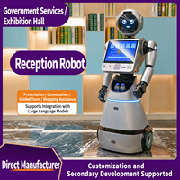 Robot d'accueil intelligent avec interaction vocale IA, visites guidées, assistance au shopping et livraison de repas