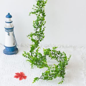 Guirlande artificielle d'eucalyptus Hainan Airlines 1,8 m pour décoration extérieure de mariage, bouquet de bande plastique verte - Product Image 3