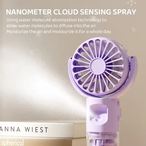 <span class=keywords><strong>Ventilador</strong></span> <span class=keywords><strong>nebulizador</strong></span> de mano portátil, alimentado por batería recargable, rocía niebla de agua. <span class=keywords><strong>Ventilador</strong></span> de refrigeración personal pequeño y compacto - Product Image 3