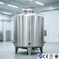 Tanque de Recepción de Yogur con Revestimiento de Acero Inoxidable SS304 de 15000L, Estándar ASME, Precio de Fábrica