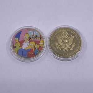 Fábrica al por mayor 5 diseños Anime <span class=keywords><strong>Los</strong></span> Simpsons Moneda chapada en oro de 24K - Product Image 4