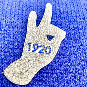 Nouvelles Épingles de Revers Exquises 1920 ZPB Sorority Zeta Phi Beta avec Symbole, Bleu, Blanc, Strass et Émail, Motif <span class=keywords><strong>Colombe</strong></span>, <span class=keywords><strong>Bijoux</strong></span> de Mariage Élégants - Product Image 5