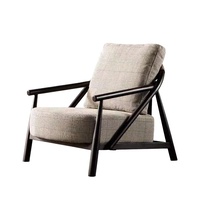 Chaise longue d'extérieur au design moderne pour la maison Fauteuil de loisirs confortable en tissu haut de gamme avec cadre en bois pour le salon