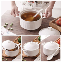 Casserole moderne Cuisine nordique Ustensiles de cuisine en porcelaine blanche personnalisés Vente en gros Marmite en céramique pour la cuisson
