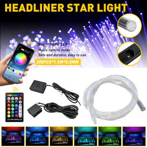 XKD-APP-300PCS-1T1 ไฟเบอร์ออปติกชุดไฟสตาร์ไลท์ 300 ชิ้น 12V DC ตัวควบคุมหลอดไฟ LED รีโมทสำหรับหลังคารถเพดาน - Product Image 6
