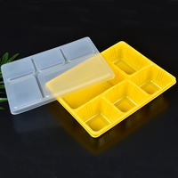 Compartiments en plastique jetables à remplissage rapide Plateau d'emballage sous blister de restauration rapide pour sushi nouilles hamburgers croustilles