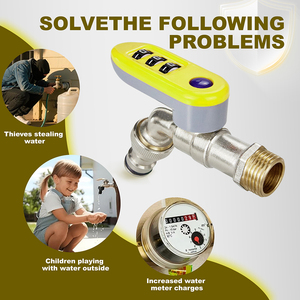 TMOK yeni varış 1/2 "DN15 pirinç şifreli kilit anahtarsız kilitlenebilir kod Pin ile dış su dokunun musluk Bibcock - Product Image 5