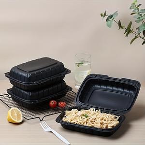 Contenedor de Alimentos Desechable de Plástico con Tapa, Apto para Microondas, de 3 Compartimentos y 30 oz, para Comida para Llevar, Hamburguesas y Kits de Comida - Product Image 2