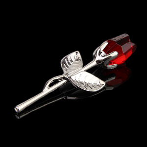 Flor Artificial de cristal rosa, varilla de oro y plata para novia, regalos de boda para invitados, venta al por mayor - Product Image 4