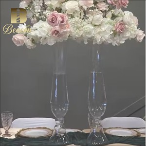 Hot Sale High Quality Wedding Centerpiece Tall Trumpet Transparent Glass <strong>Vases</strong> for <strong>Flower</strong> Arrangements - Product Image 2