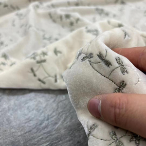 Jakarlı sosoie velwith De Bambou ipek jakarlı kadife kumaş ile özel beyaz ipek kadife kumaş Cheongsam Kimono için - Product Image 1
