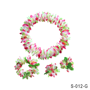 Bracelet hawaïen avec fleur pour femmes, serre-tête Leis Luau, bandeau de cheveux, collier, vacances à la plage, été - Product Image 4
