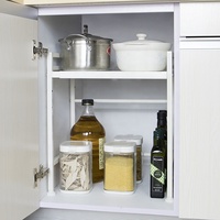 Estante de Cocina de 2 Niveles para Horno de Microondas, Retráctil y Expandible, con Ganchos