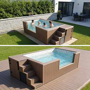 Piscina Elevada Pequeña y Grande para Exteriores, Azulejos de Mosaico, Piscina Familiar de Fibra de Vidrio para Jardín, Piscina Prefabricada en Contenedor - Product Image 6