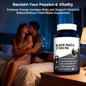 كبسولات الماكا السوداء 37500 ملغ، مستخلص بيروفي قوي بنسبة 50:1، قوة قصوى، 200 كبسولة نباتية، خالية من المواد المعدلة وراثياً والغلوتين، معتمدة من GMP - Product Image 2
