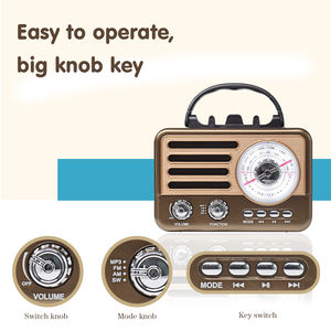 Nueva carga USB AM SW FM antena Radio con linterna compatible inalámbrico BT/TF/USB REPRODUCTOR DE <span class=keywords><strong>Mp3</strong></span> Radio de onda corta Audio portátil - Product Image 3