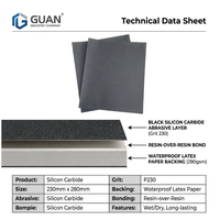 Papier abrasif 230x280mm pour le débavurage des surfaces métalliques, carbure de silicium noir, élimination de la rouille