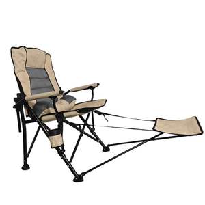 Silla de Playa Portátil Beige con Reposapiés Desmontable y Respaldo Inclinable para Uso en Exteriores S345 - Product Image 1