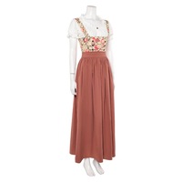 Ensemble de 2 pièces de style bavarois pour femmes, robe longue pour le festival de la bière d'Oktoberfest, costume de cosplay pour la fête de carnaval d'Halloween ODM